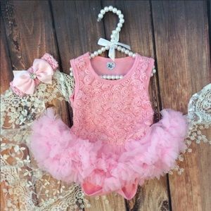 First birthday Pink Mini Rosette bodice dress